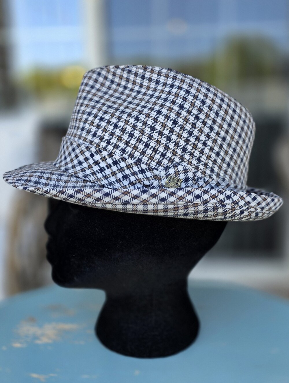 Vintage Stetson Plaid Fedora Trilby Hat Size 7 USA Made
